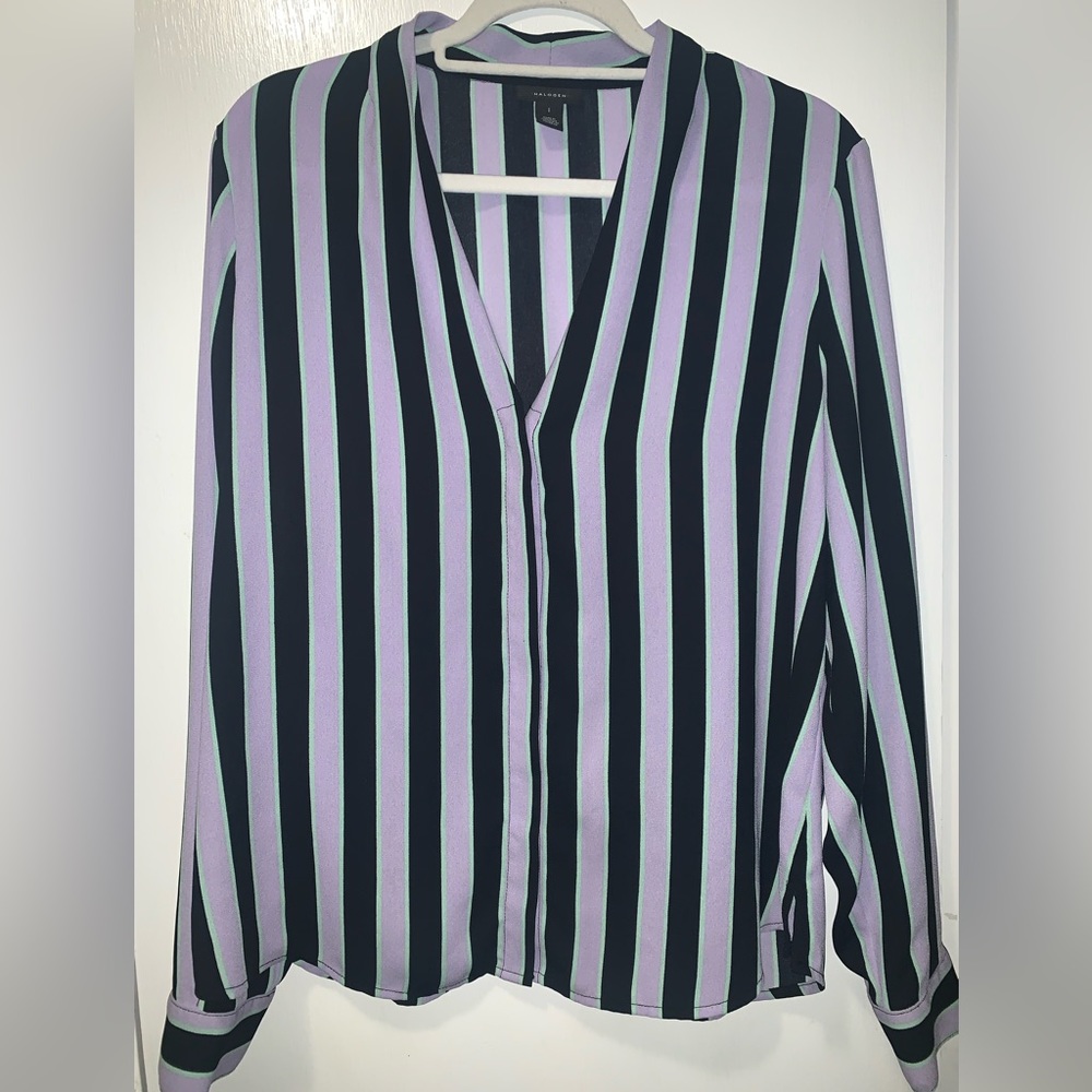 Women’s Halogen Striped Blouse size Large